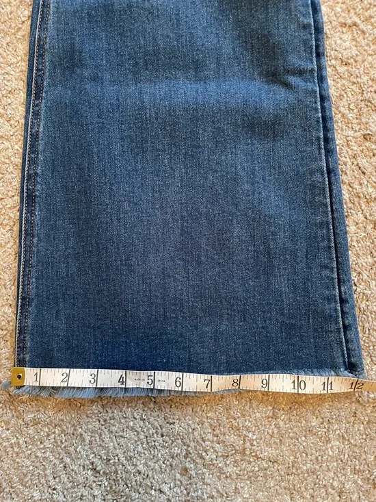 Risen Women's Distressed Flare Jeans in Medium Blue, 1XL - Picture 7 of 9